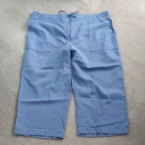 Denim & Co Lenin Blend Crop Pants